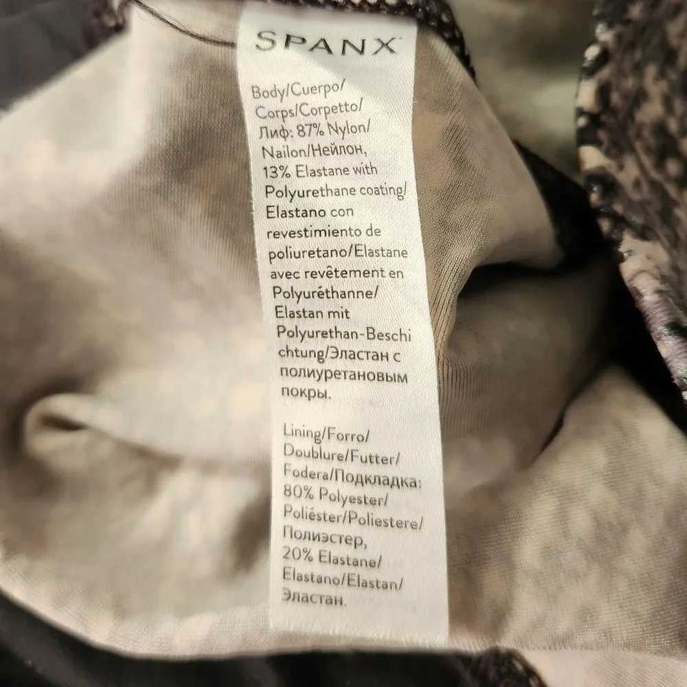 Spanx Faux Leather Snake‎ Print Shine Leggings Size XL